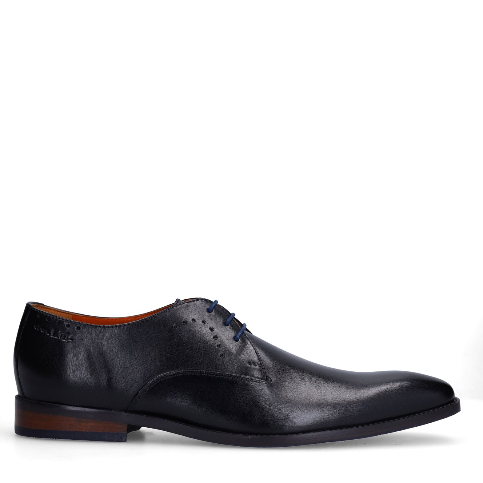Zwarte Bregenz leren veterschoenen