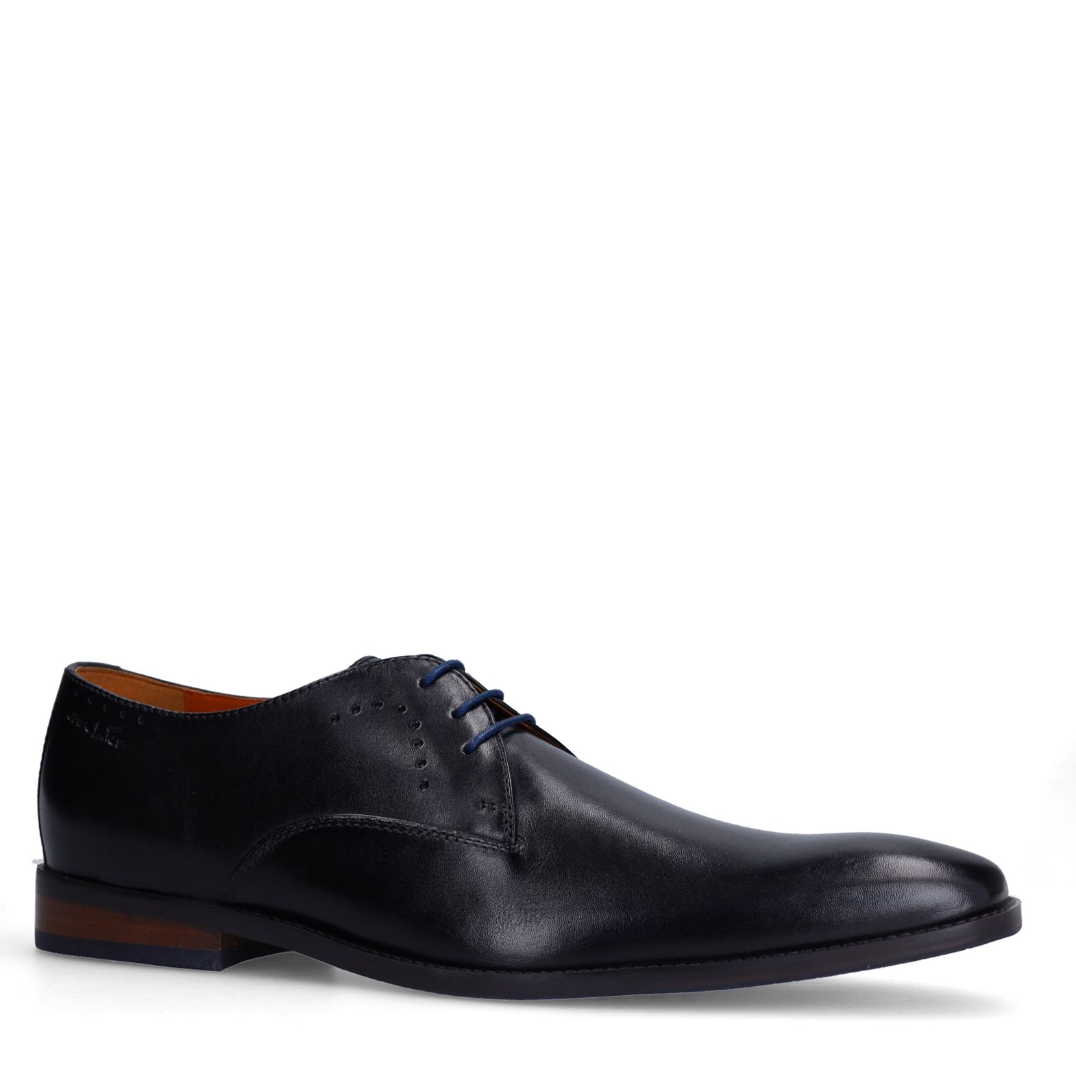 Zwarte Bregenz leren veterschoenen