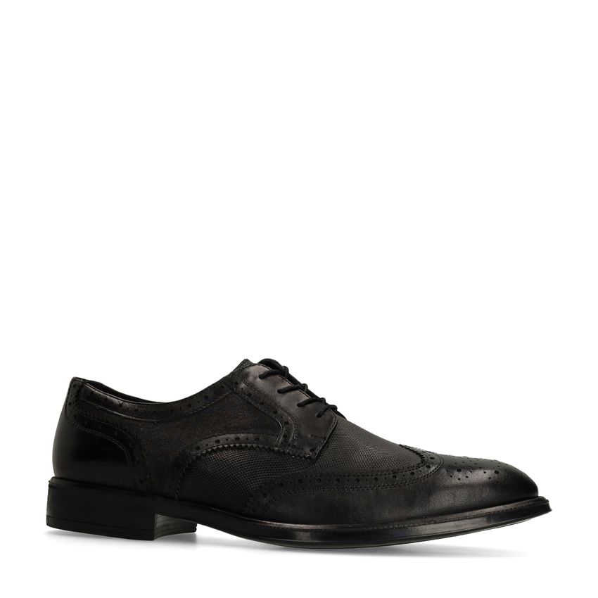 Zwarte leren veterschoenen