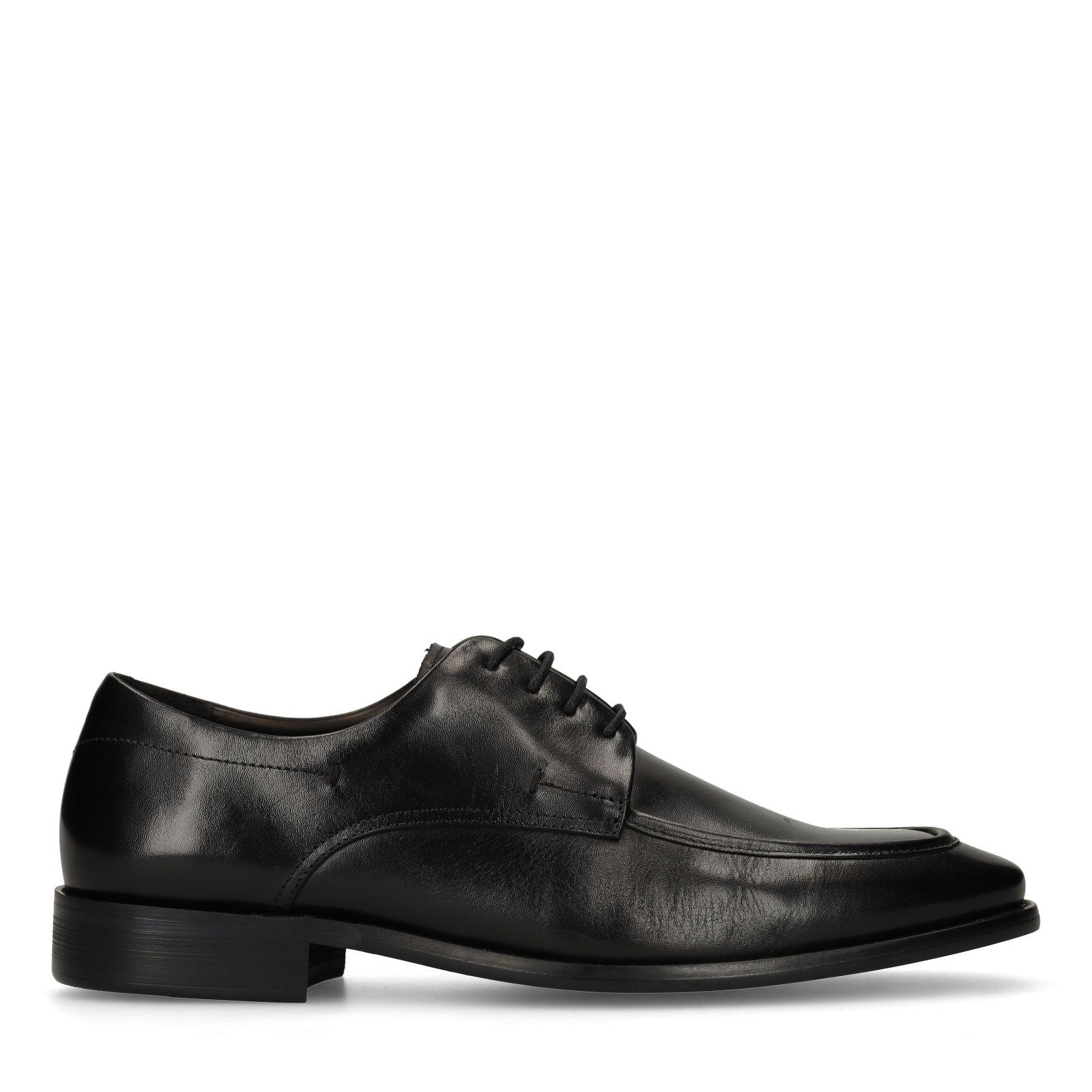 Schwarze Lederschnürschuhe