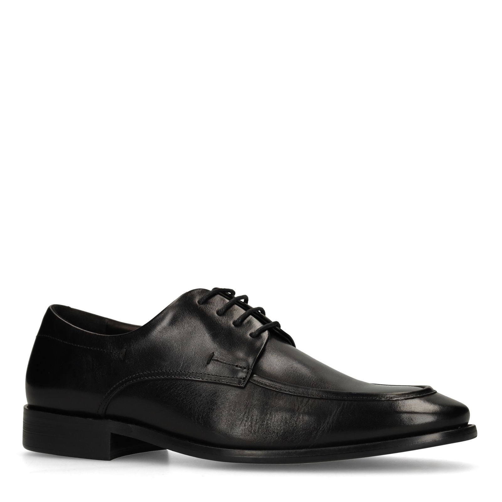 Schwarze Lederschnürschuhe