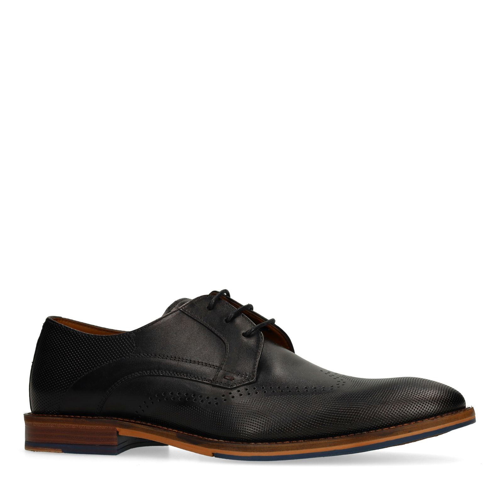 Schwarze Lederschnürschuhe
