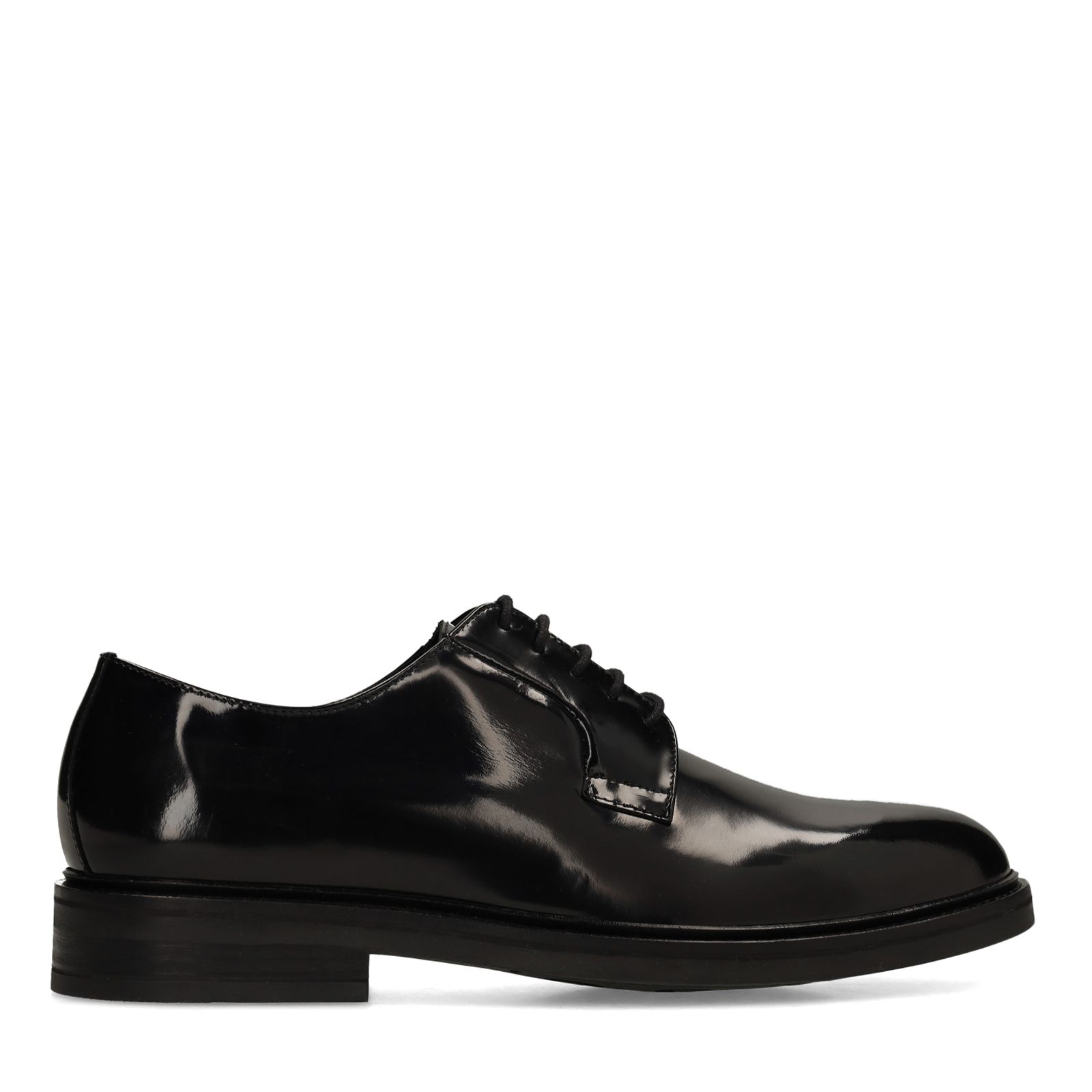 Zwarte lak leren veterschoenen