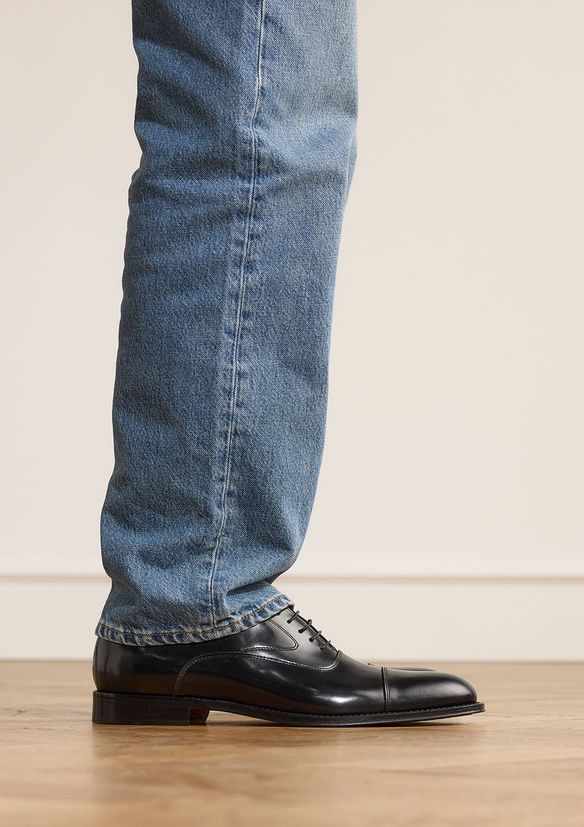 Zwarte leren veterschoenen