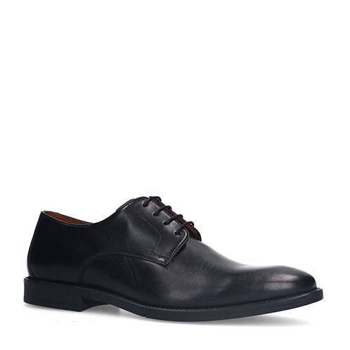 Schwarze Lederschnürschuhe