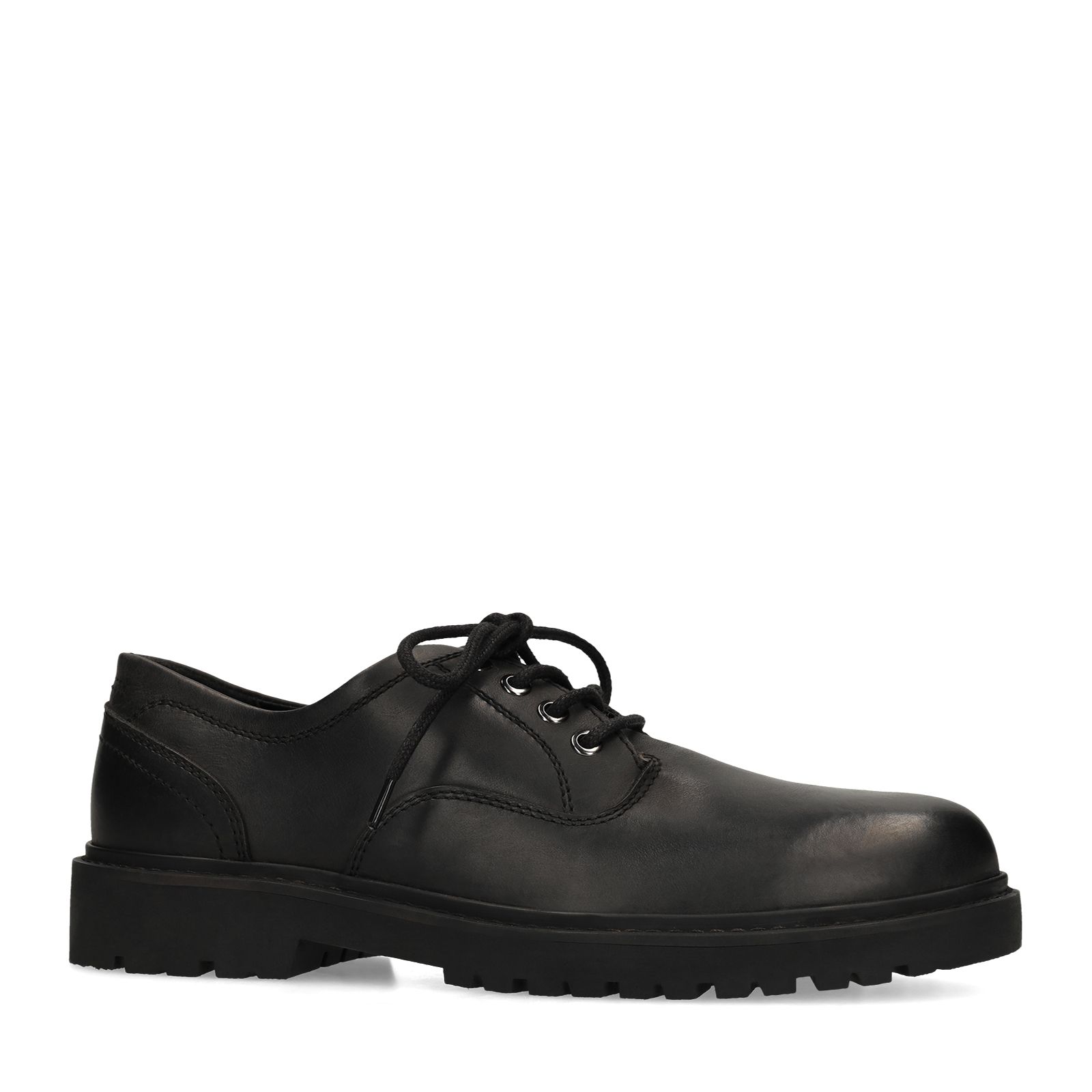 Zwarte leren veterschoenen