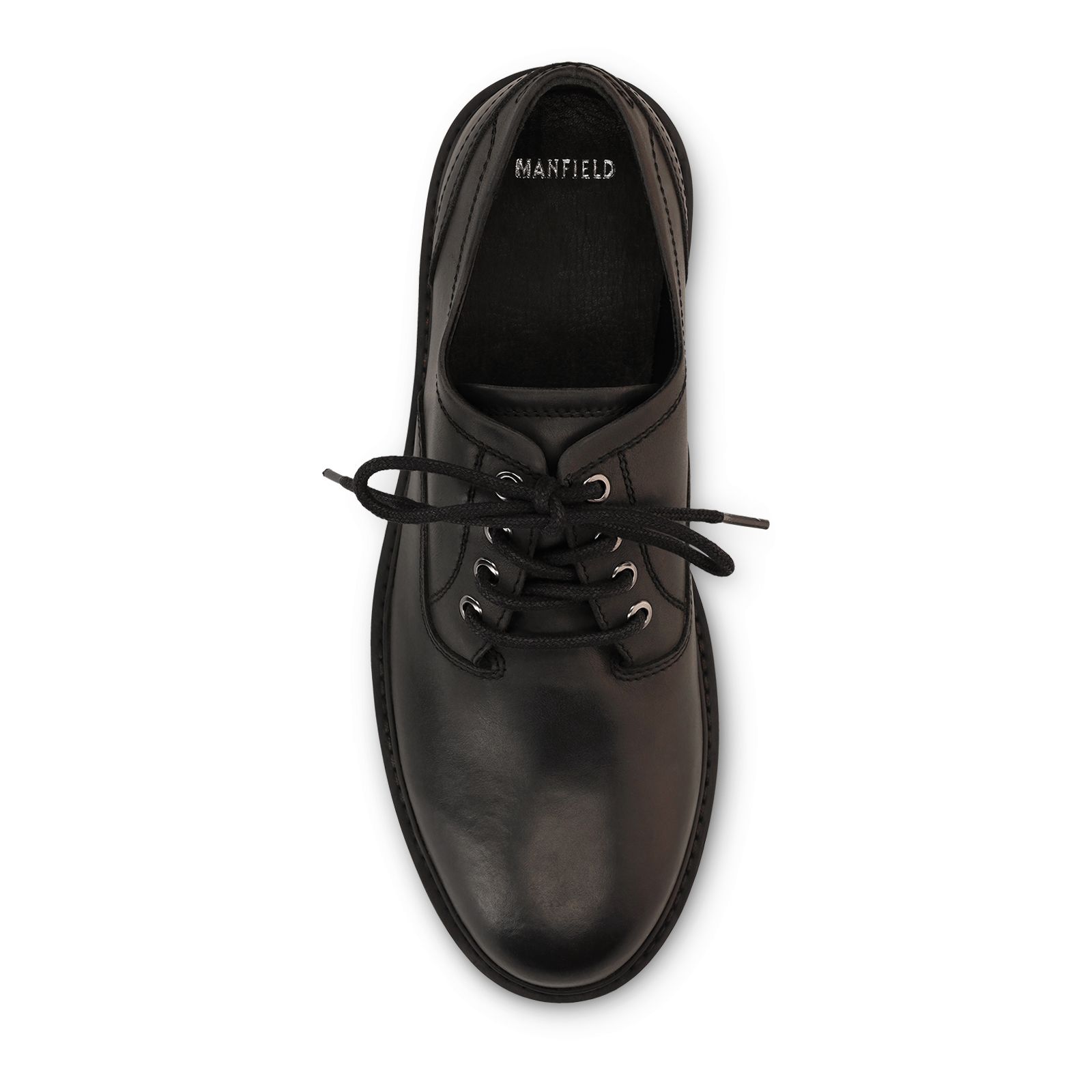 Zwarte leren veterschoenen