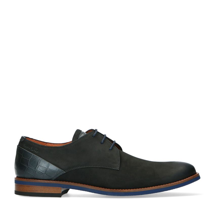 Zwarte nubuck veterschoenen