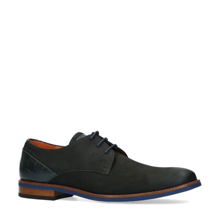 Zwarte nubuck veterschoenen