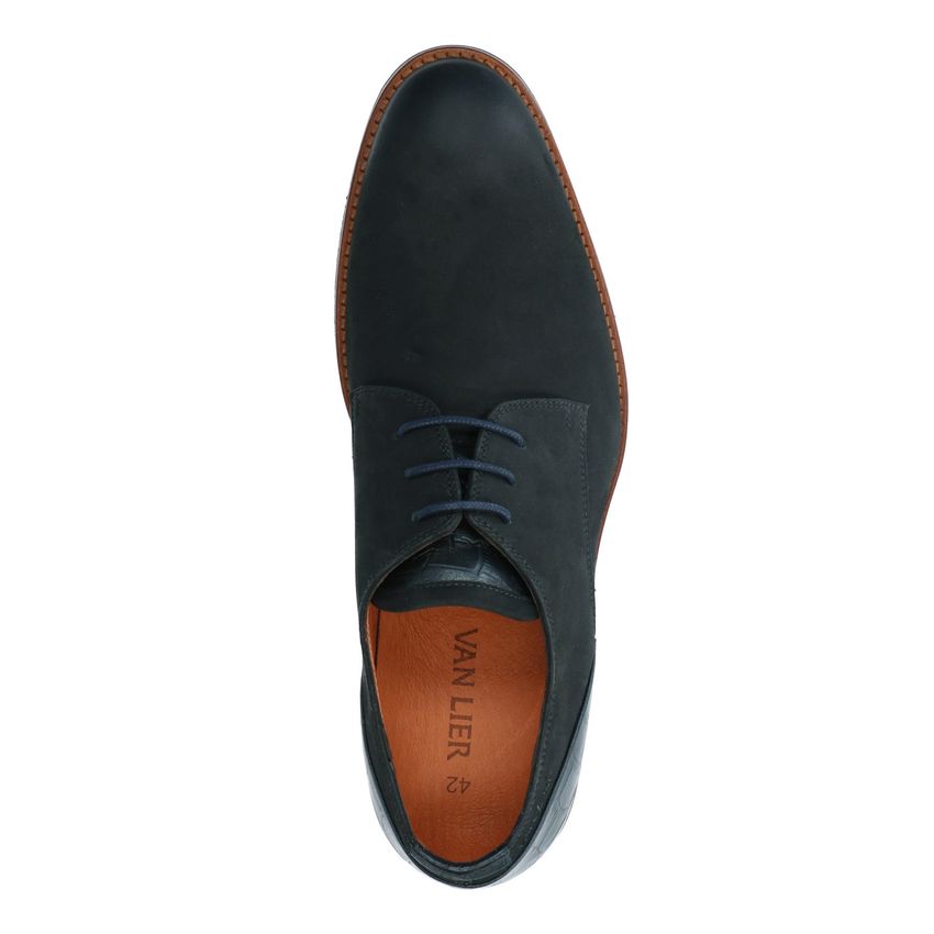 Zwarte nubuck veterschoenen