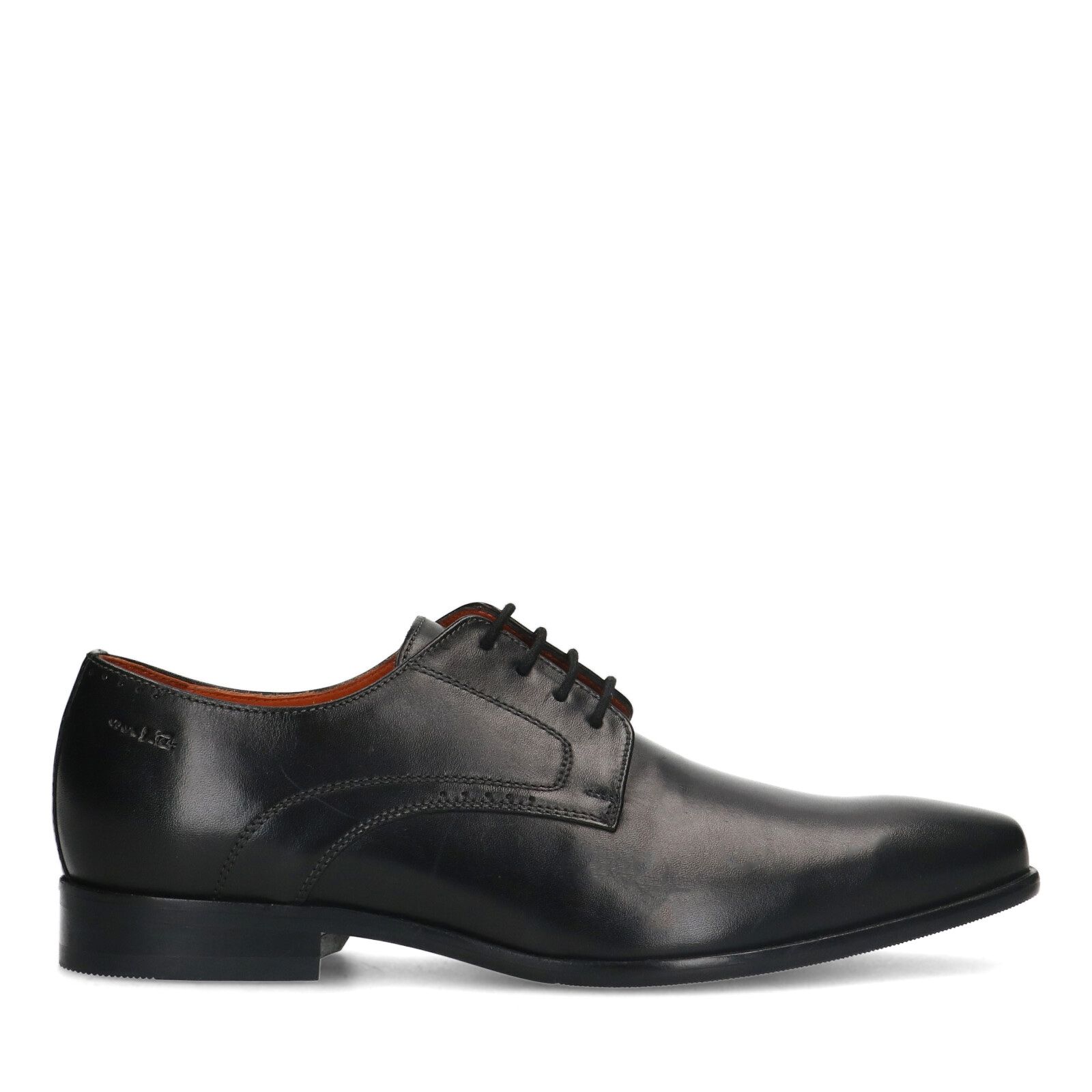 Zwarte rhodes leren veterschoenen