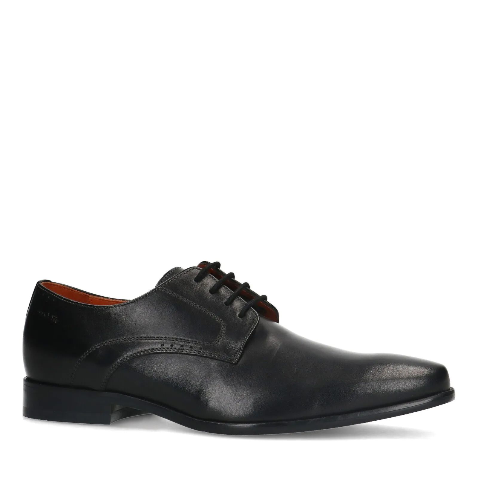 Zwarte rhodes leren veterschoenen