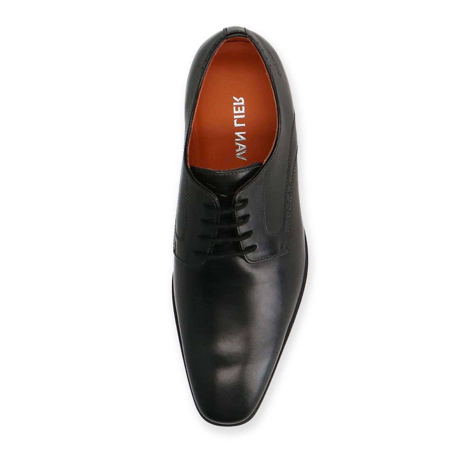 Zwarte rhodes leren veterschoenen