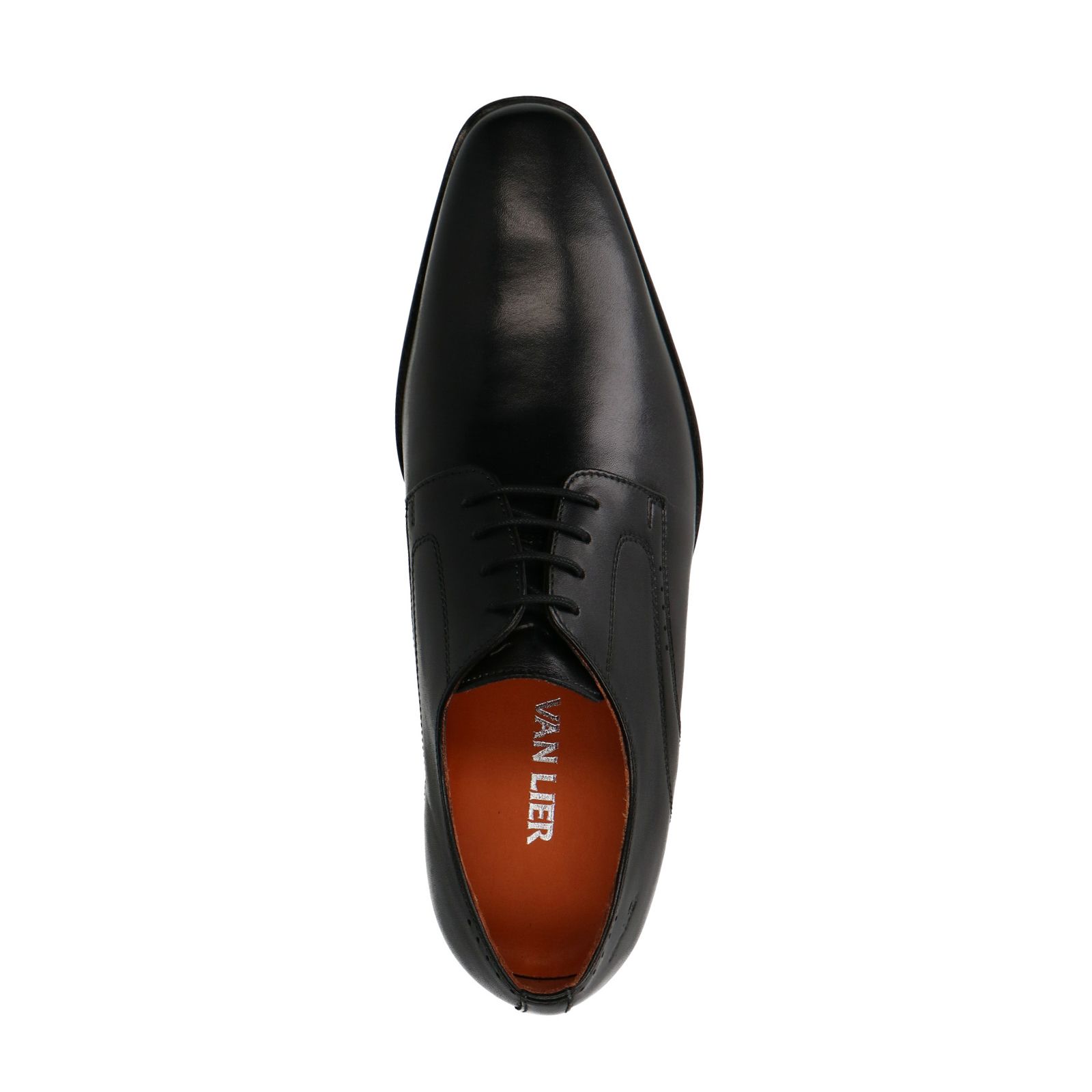 Zwarte rhodes leren veterschoenen
