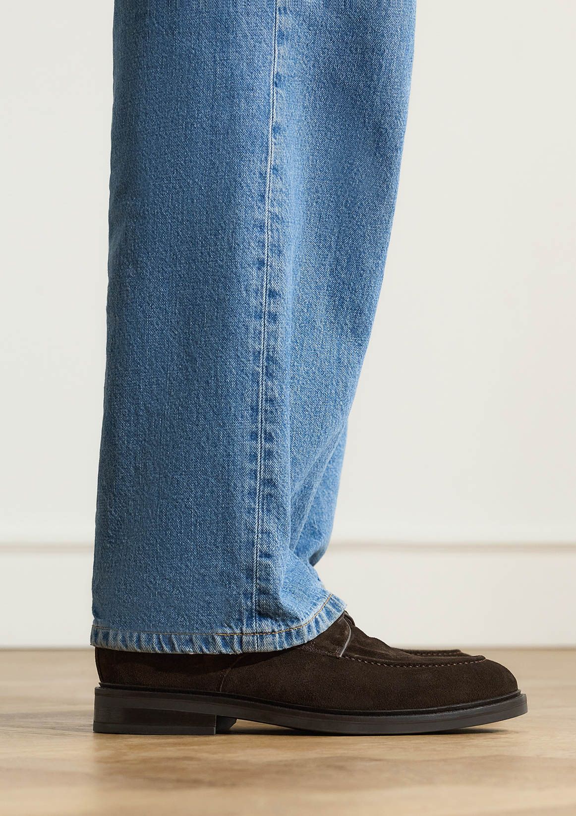 Bruine suède veterschoenen
