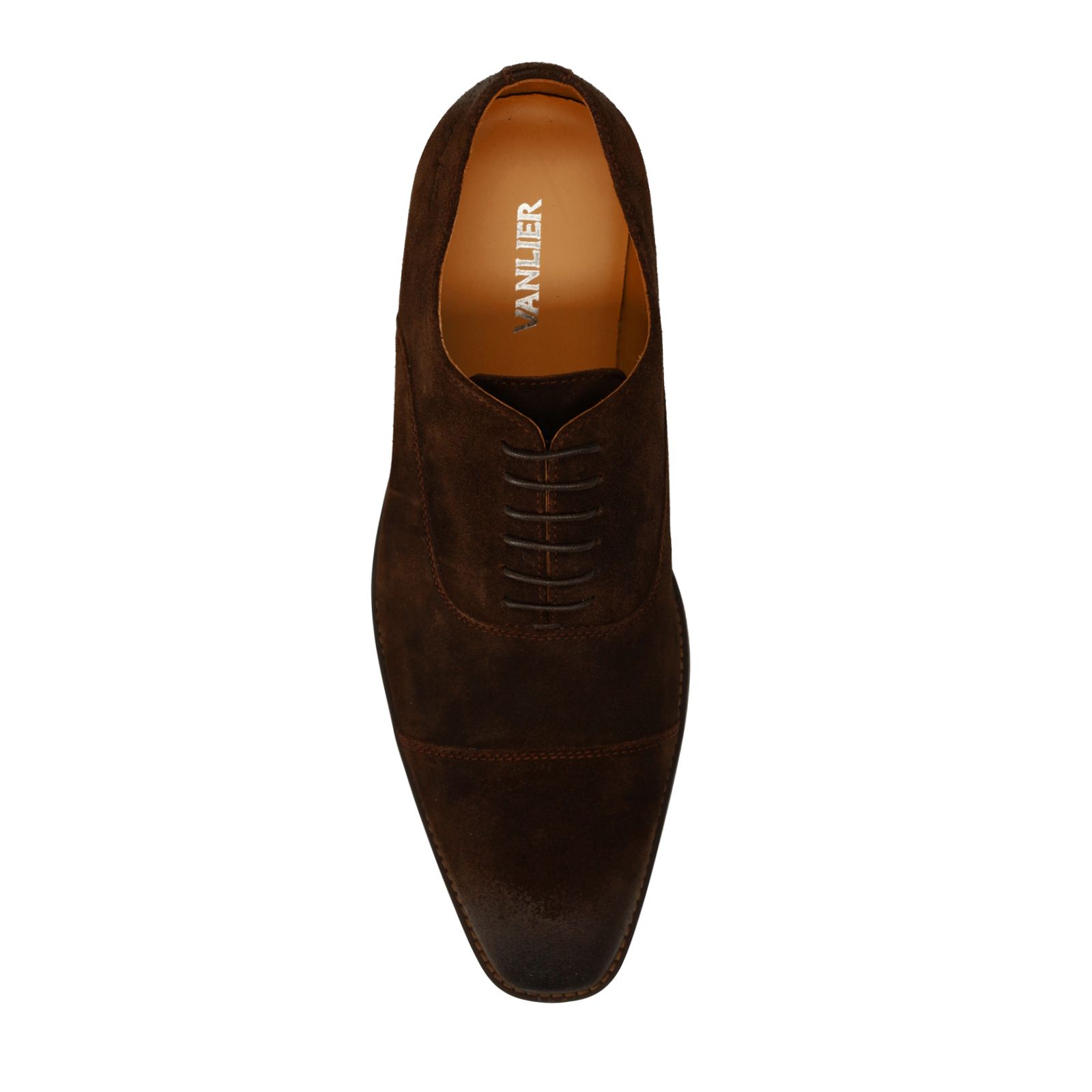 Braune Veloursleder-Schnürschuhe
