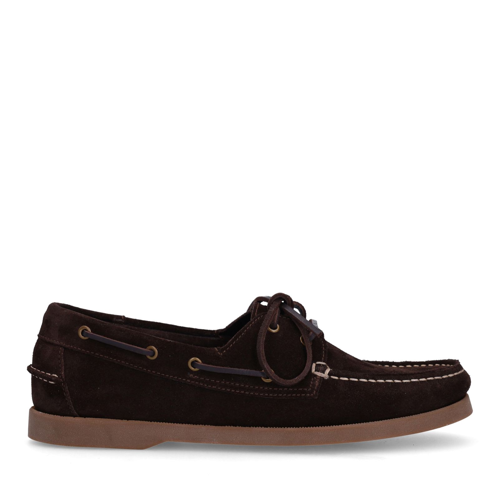 Donkerbruine leren bootschoenen