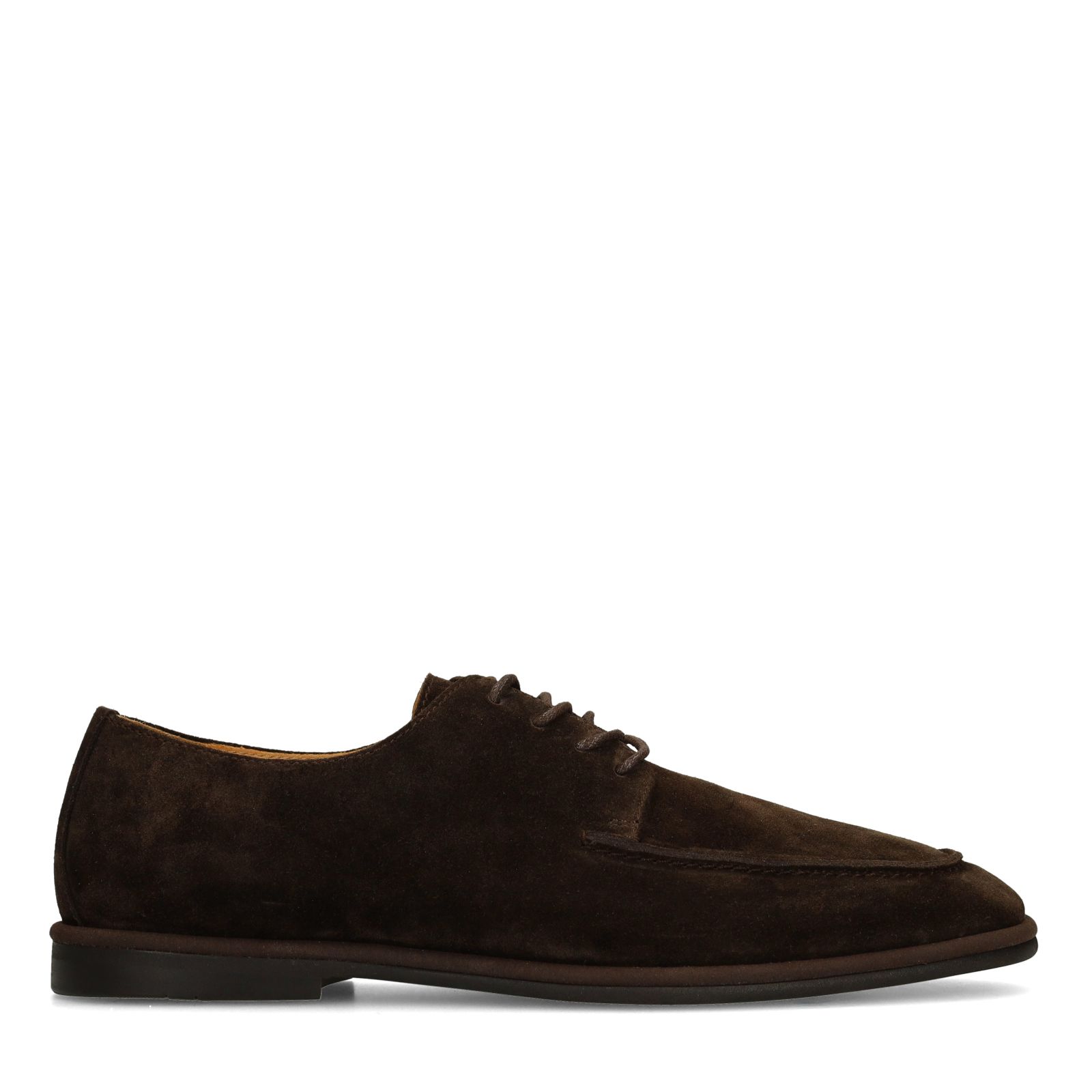 Dunkelbraune Veloursleder-Schnürschuhe