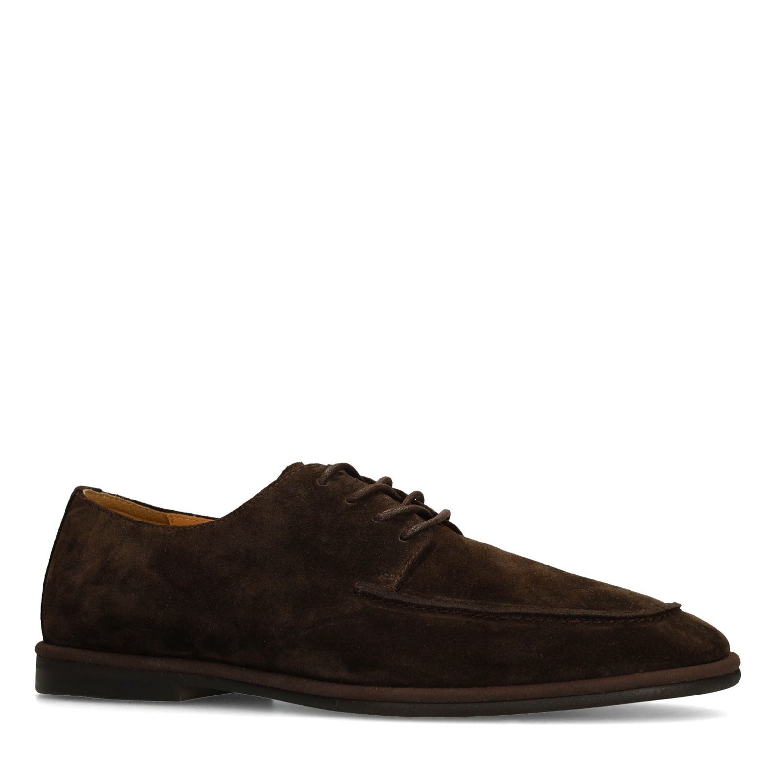 Dunkelbraune Veloursleder-Schnürschuhe