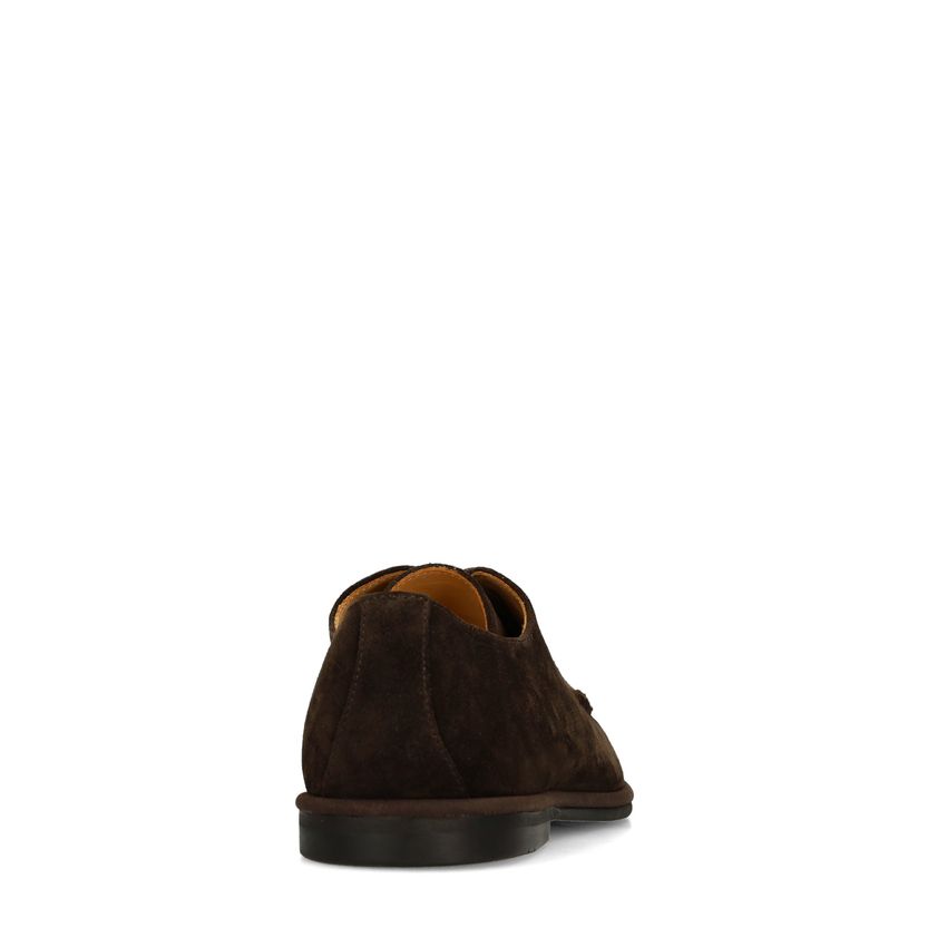 Donkerbruine suède veterschoenen