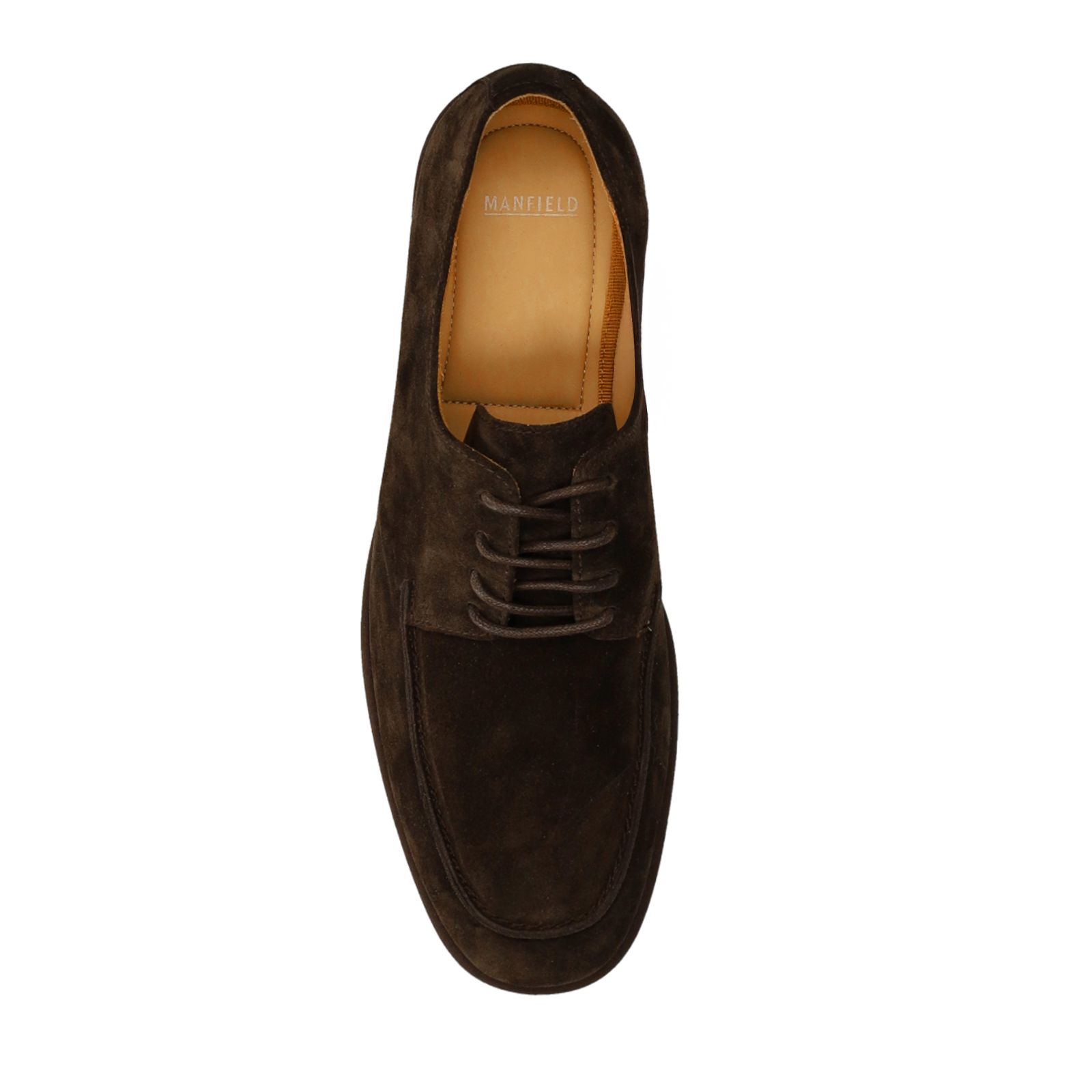 Dunkelbraune Veloursleder-Schnürschuhe