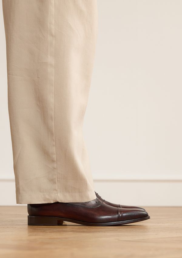 Cognac leren veterschoenen