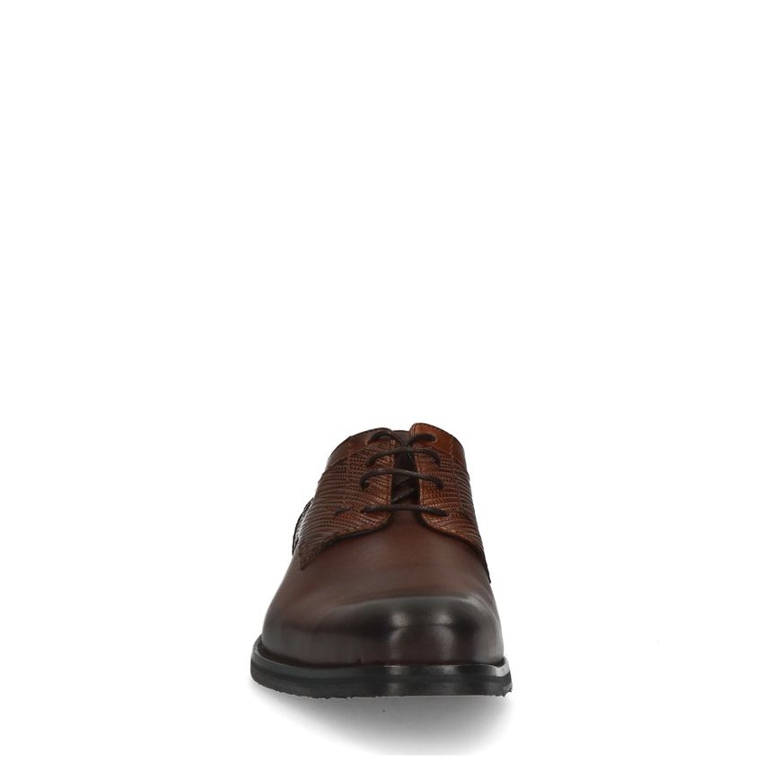 Cognac leren veterschoenen