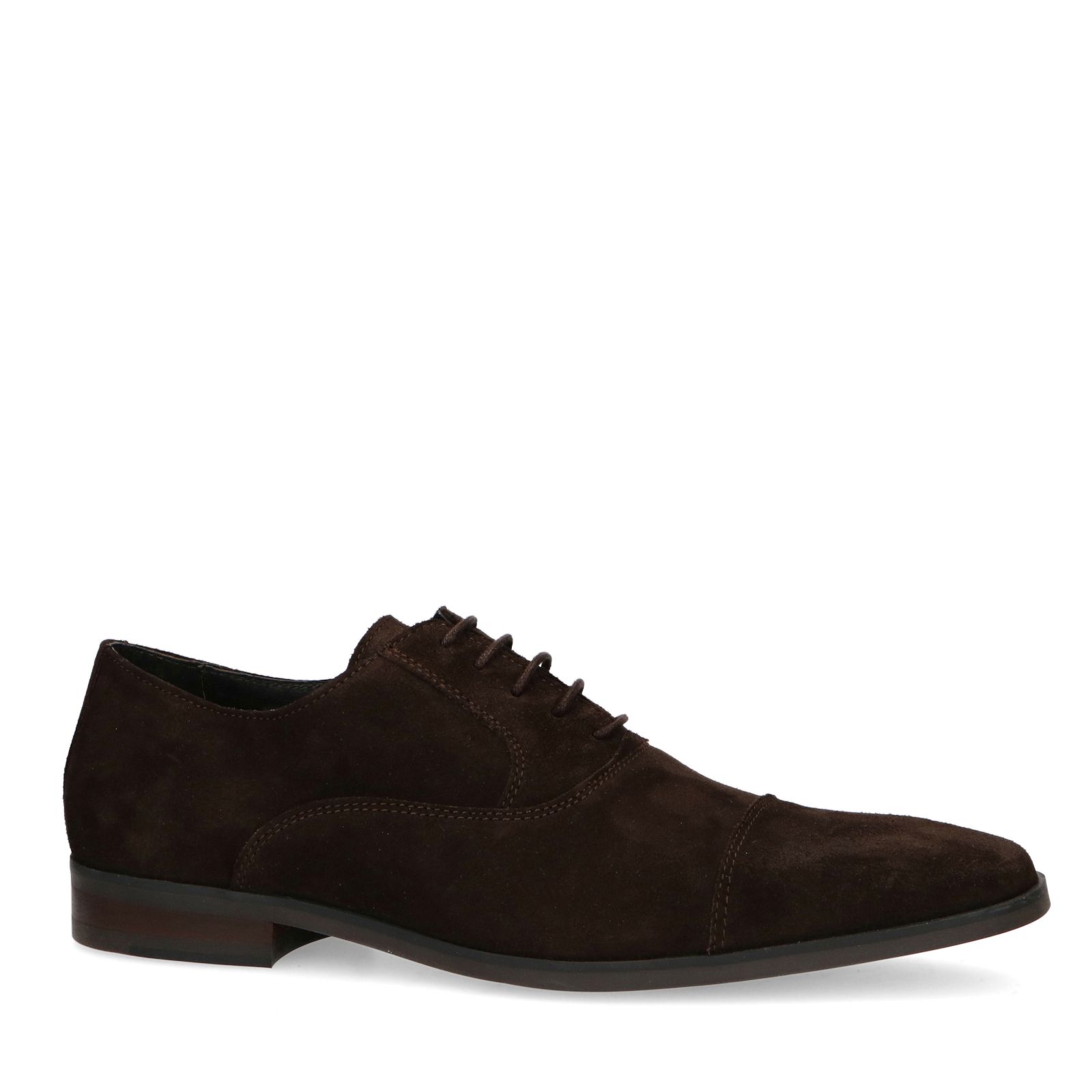 Dunkelbraune Schnürschuhe aus Veloursleder