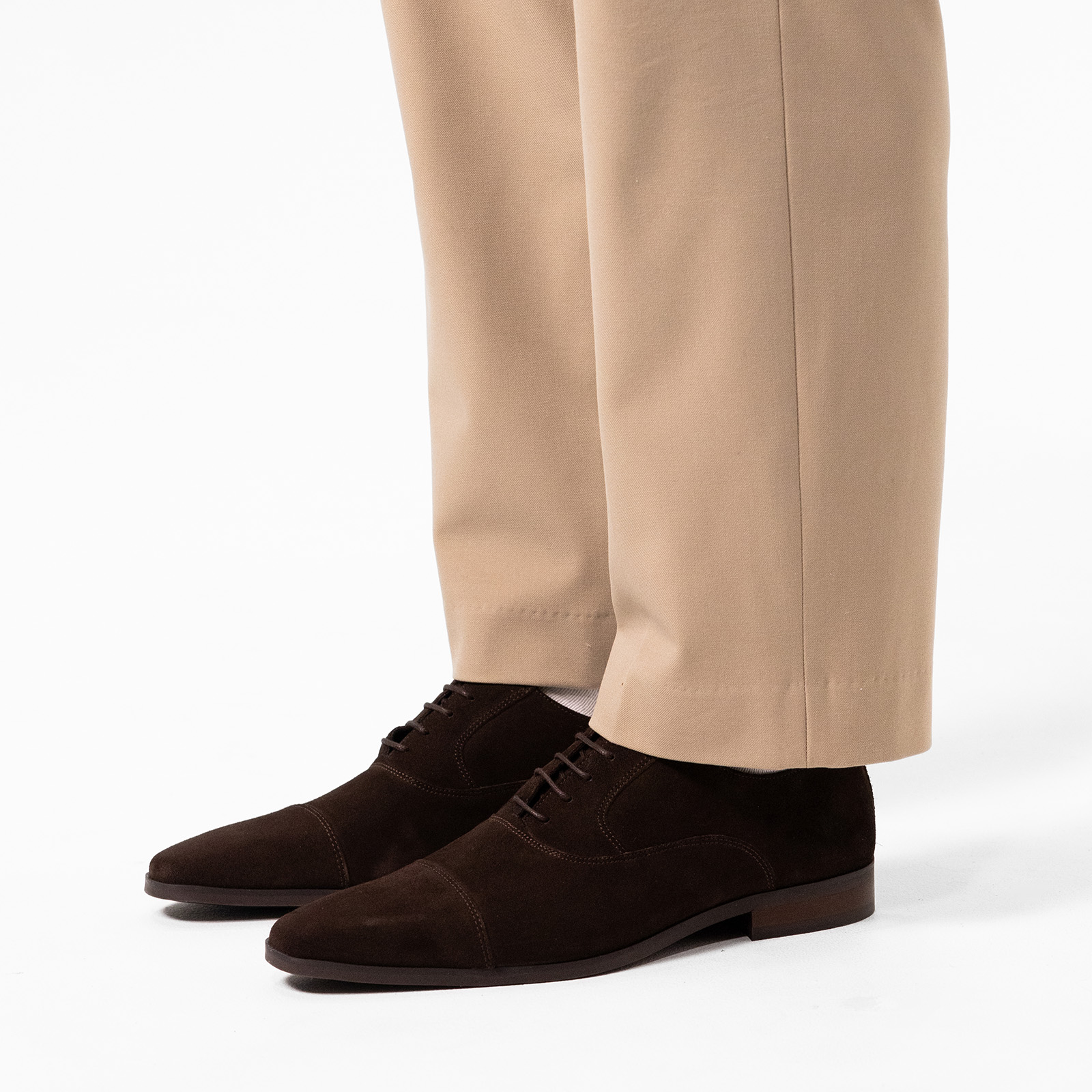 Donkerbruine suede veterschoenen Oxford veterschoenen Manfield Manfield