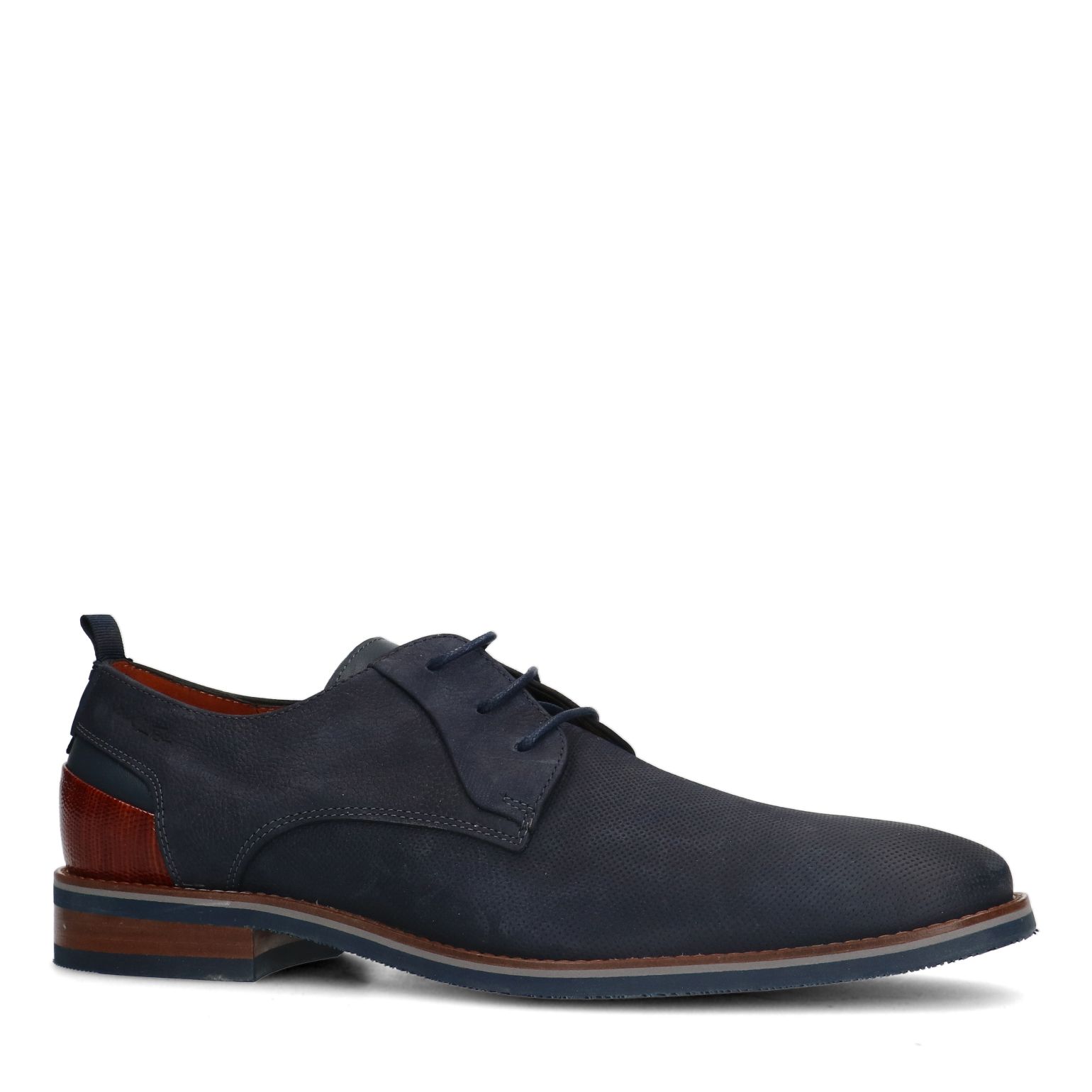 Blauwe nubuck veterschoenen