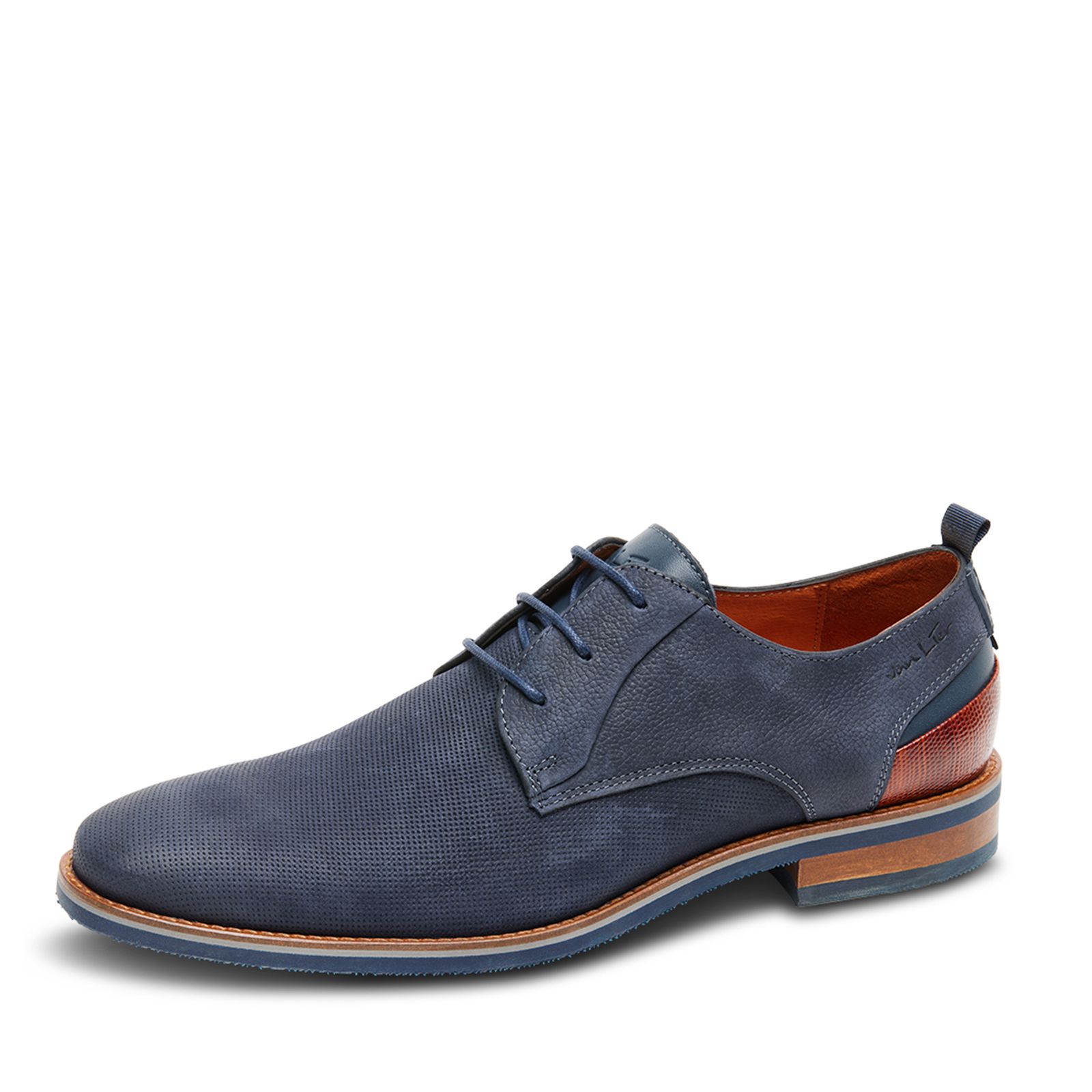 Blauwe nubuck veterschoenen