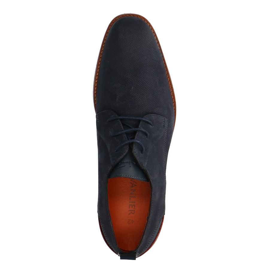 Blauwe nubuck veterschoenen