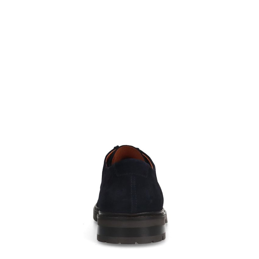 Donkerblauwe suède veterschoenen