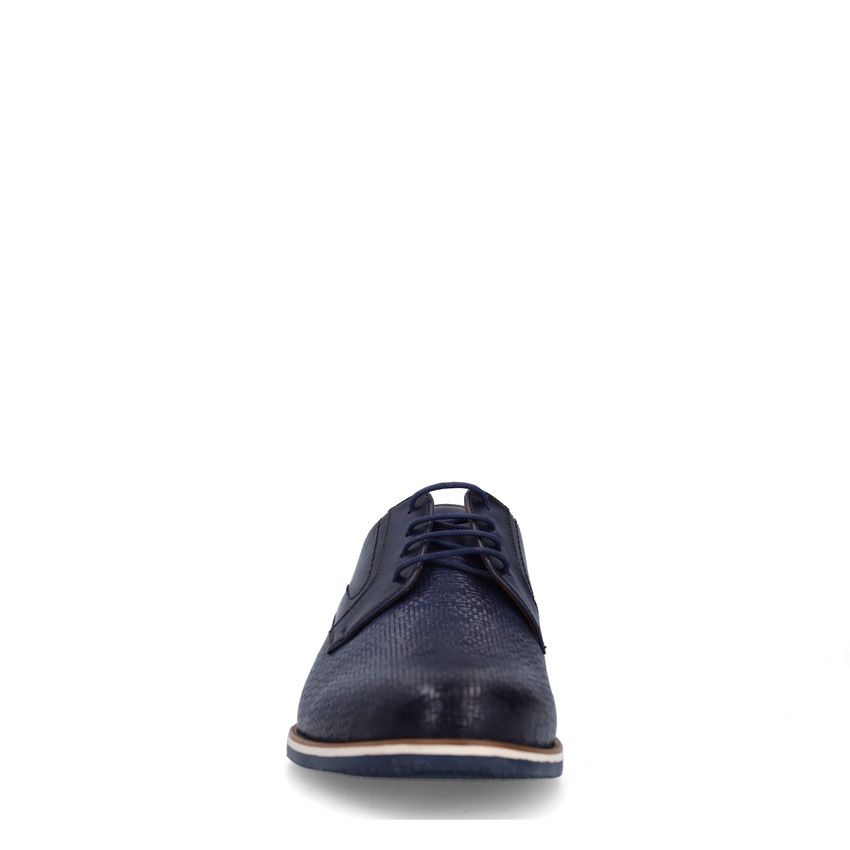 Marineblaue Lederschnürschuhe
