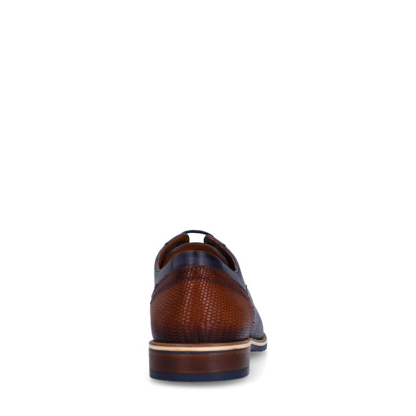 Donkerblauwe leren veterschoenen