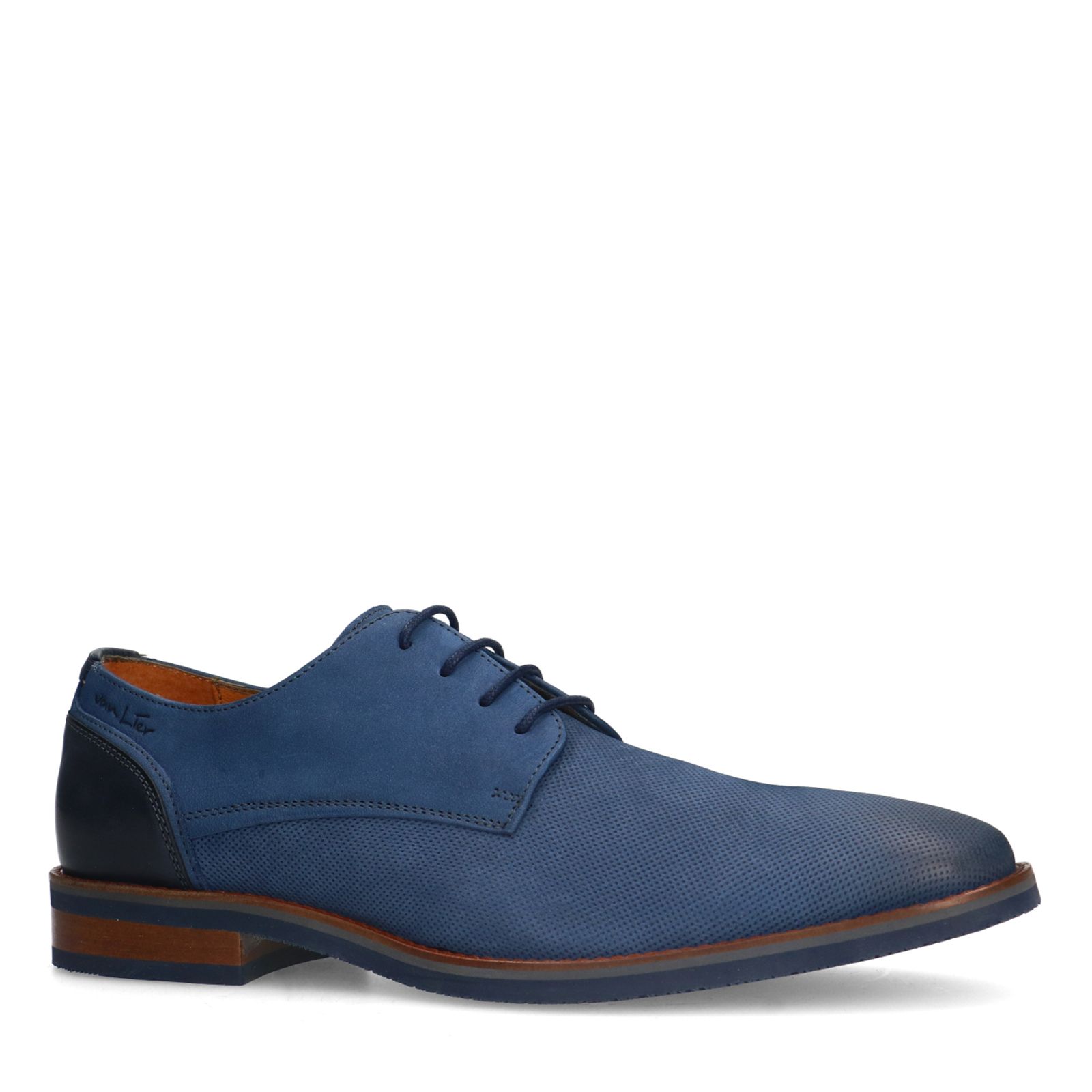 Blauwe nubuck veterschoenen