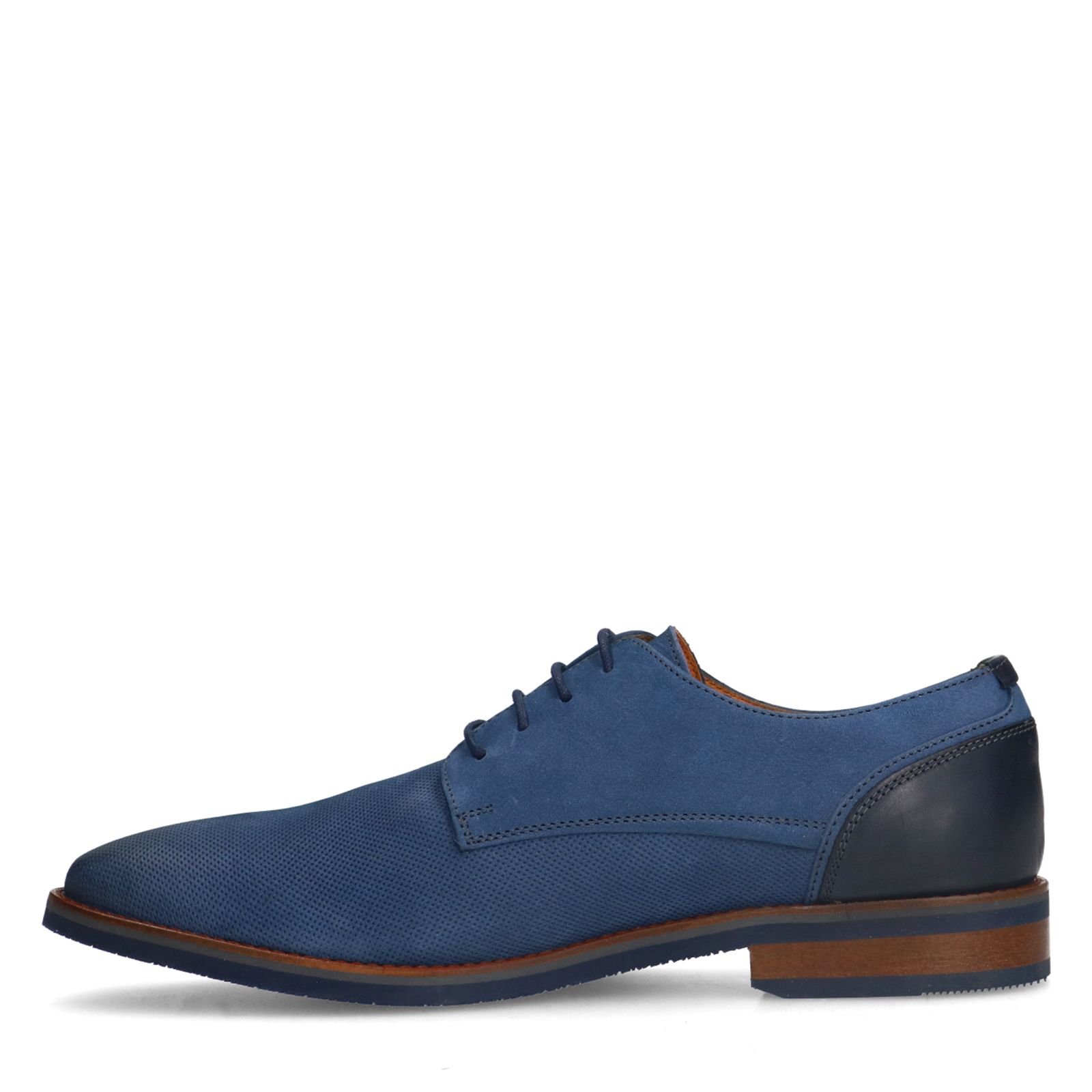 Blauwe nubuck veterschoenen