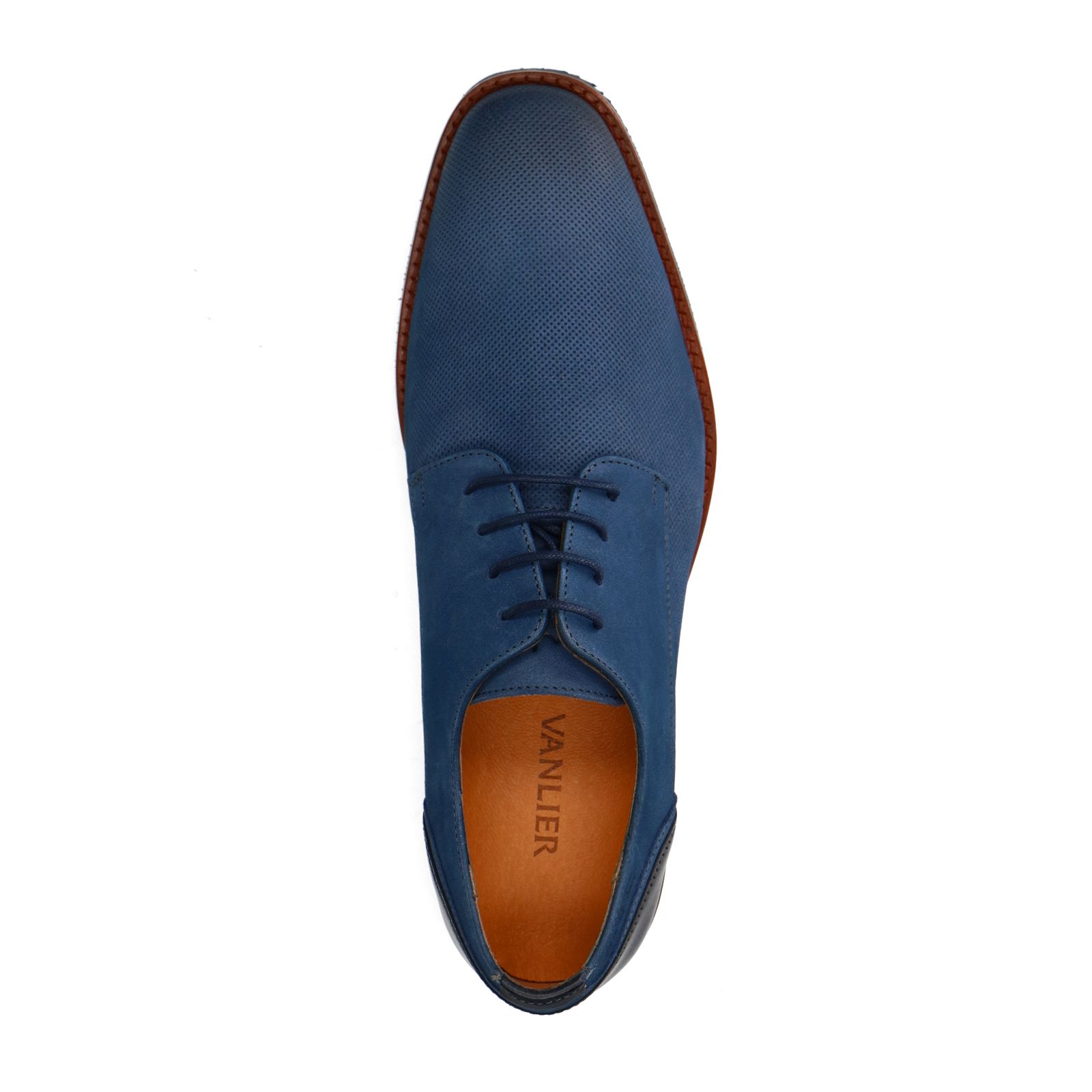 Blauwe nubuck veterschoenen