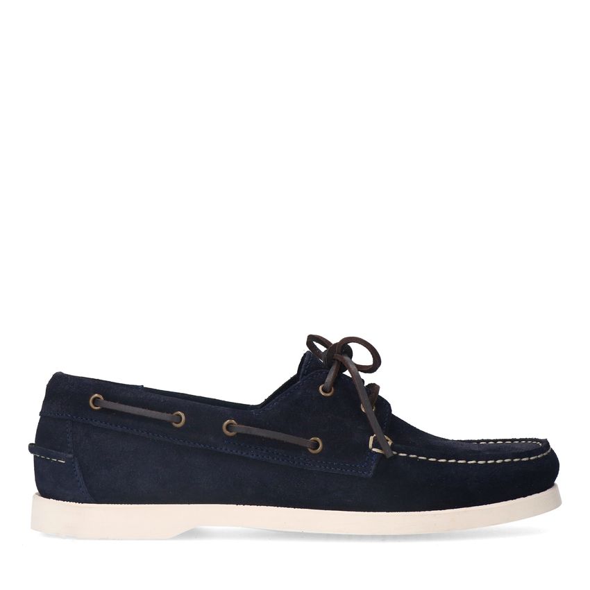 Donkerblauwe suède bootschoenen