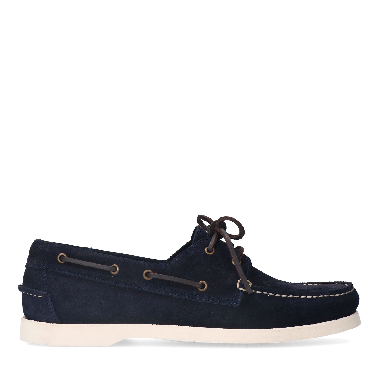 Marineblaue Veloursleder-Boat shoes