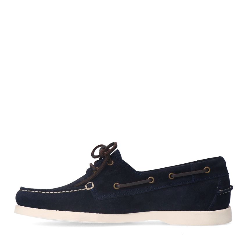 Donkerblauwe suède bootschoenen