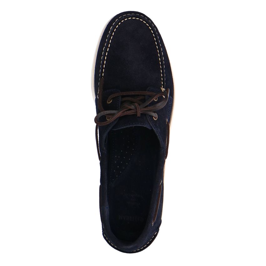 Donkerblauwe suède bootschoenen