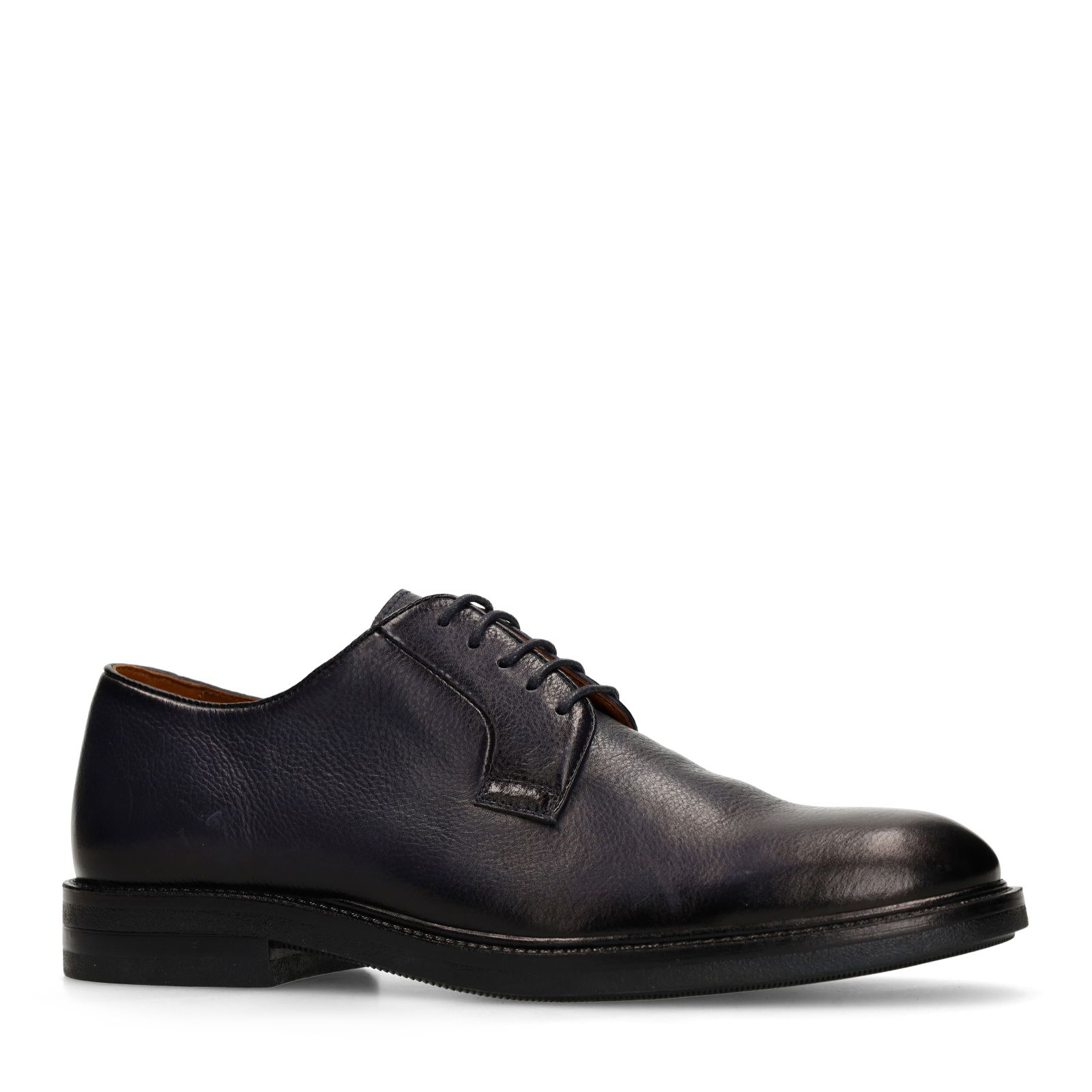 Schwarze Lederschnürschuhe