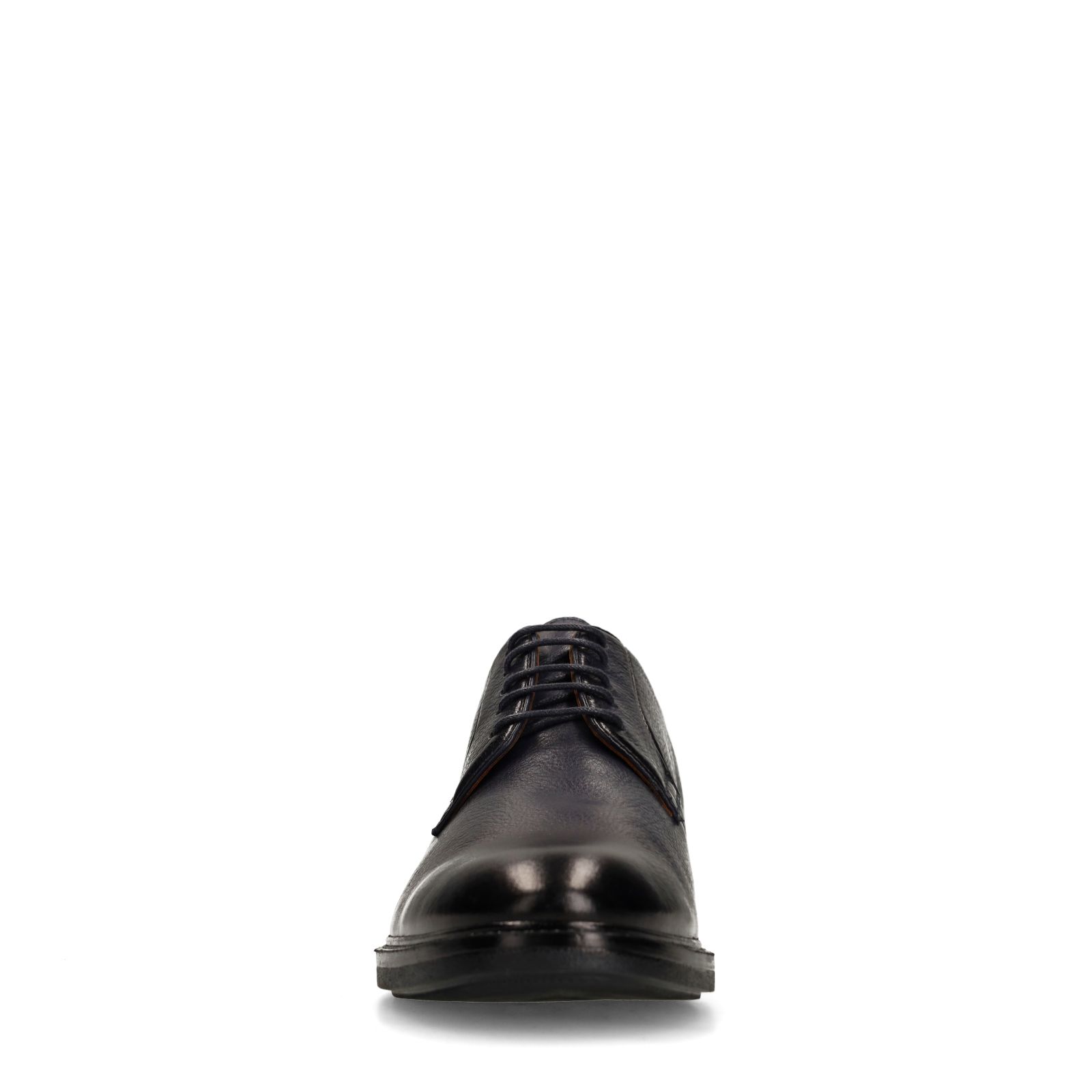 Donkerblauwe leren veterschoenen