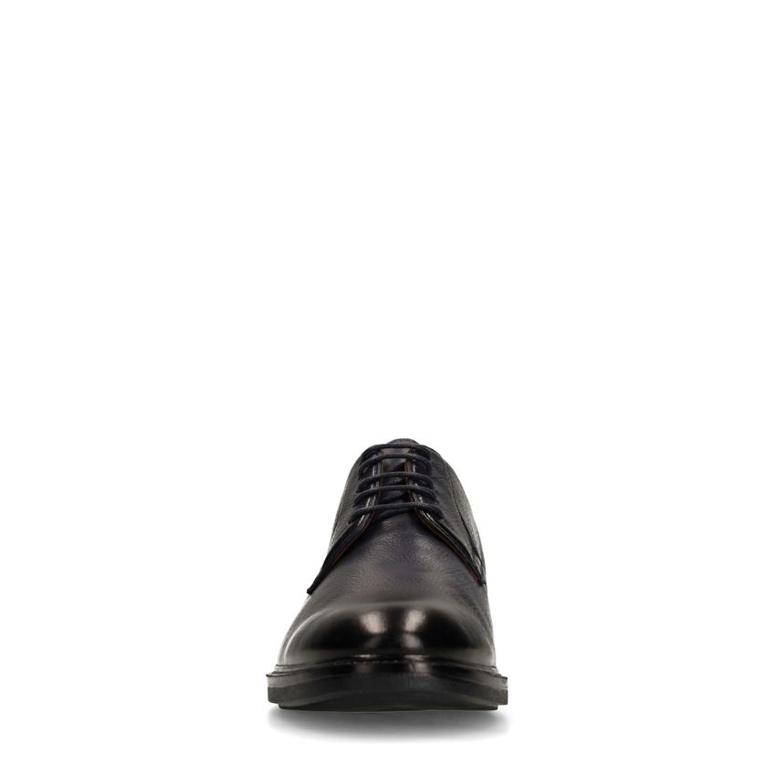 Donkerblauwe leren veterschoenen