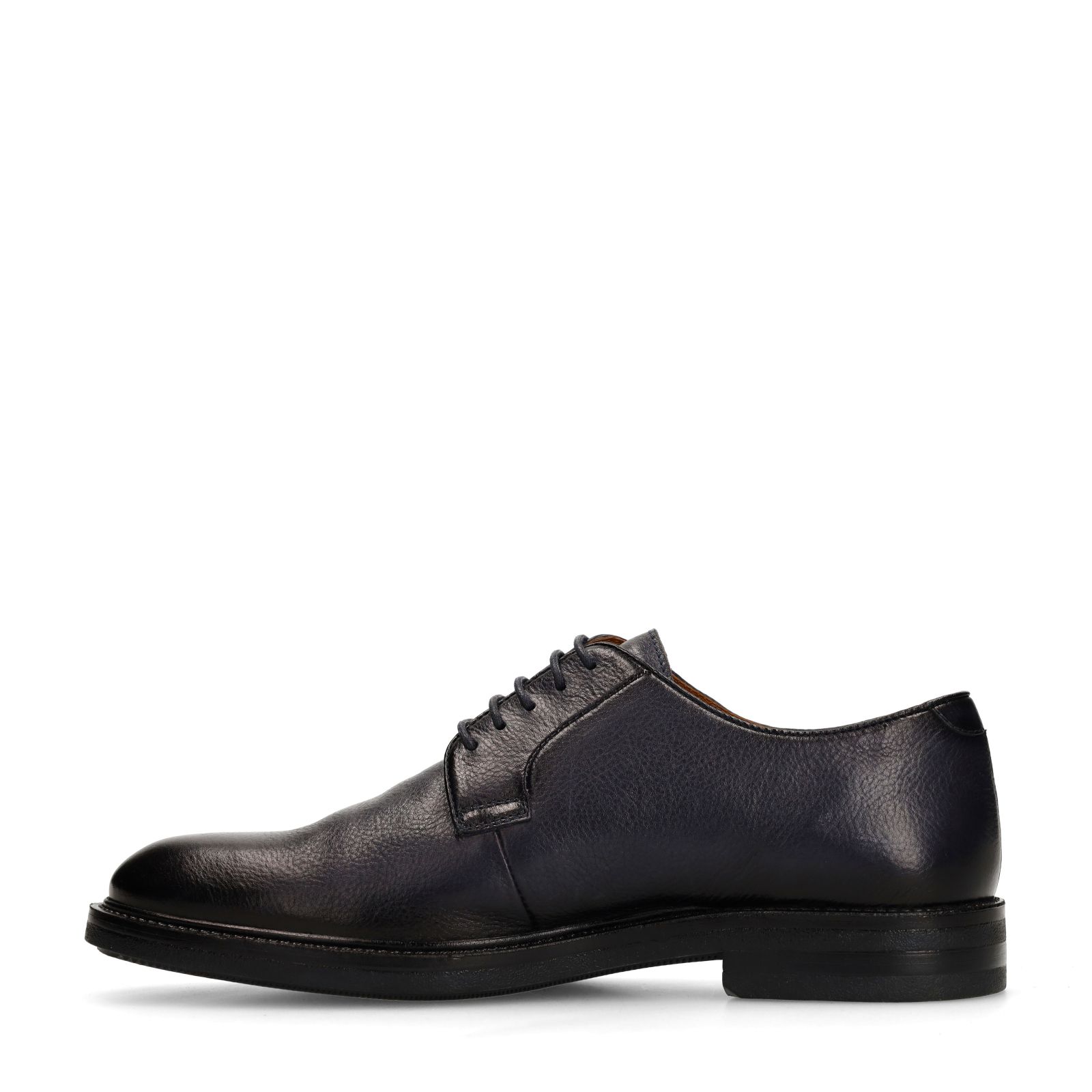 Donkerblauwe leren veterschoenen