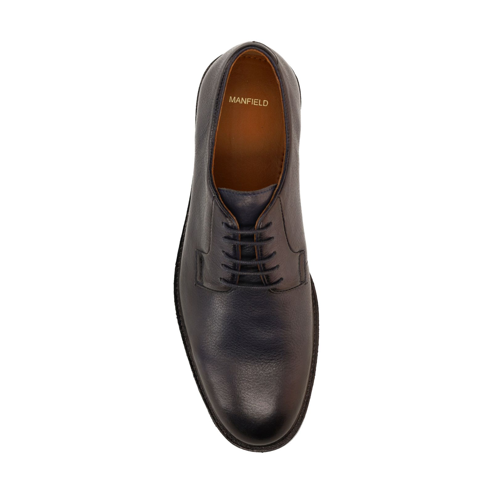 Donkerblauwe leren veterschoenen