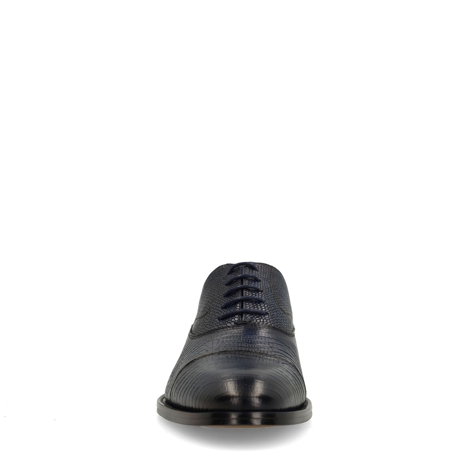 Donkerblauwe leren veterschoenen