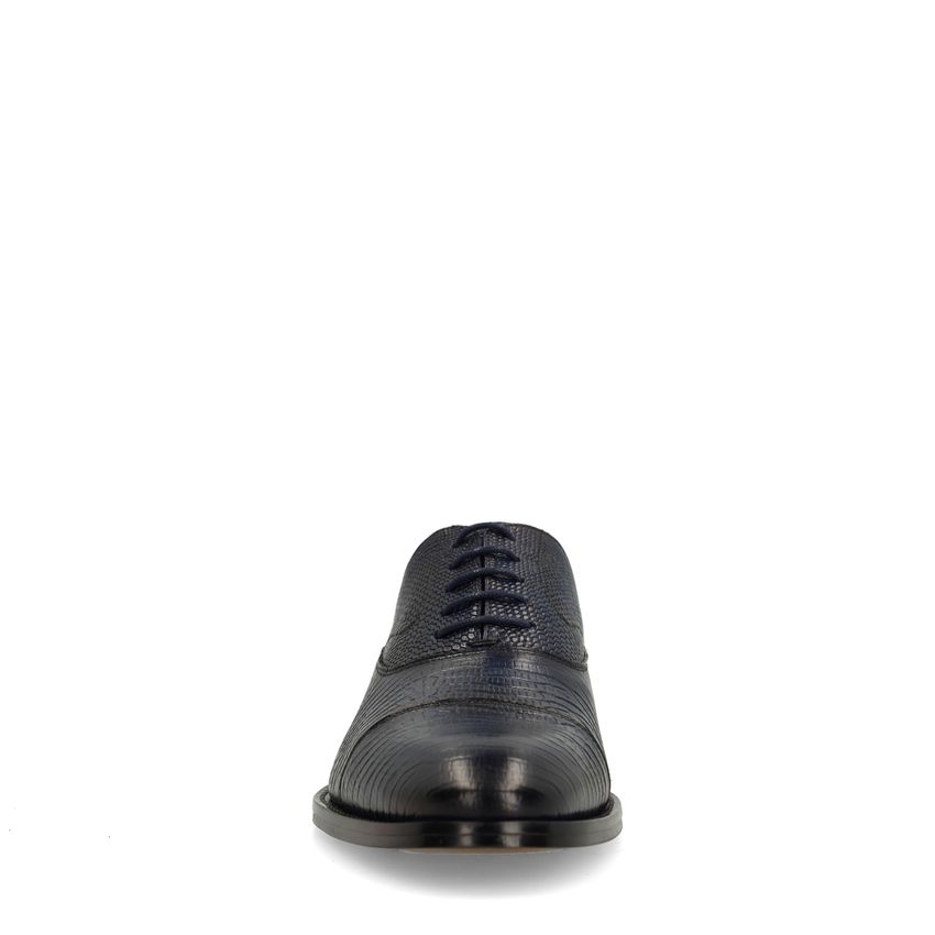 Navy leren veterschoenen