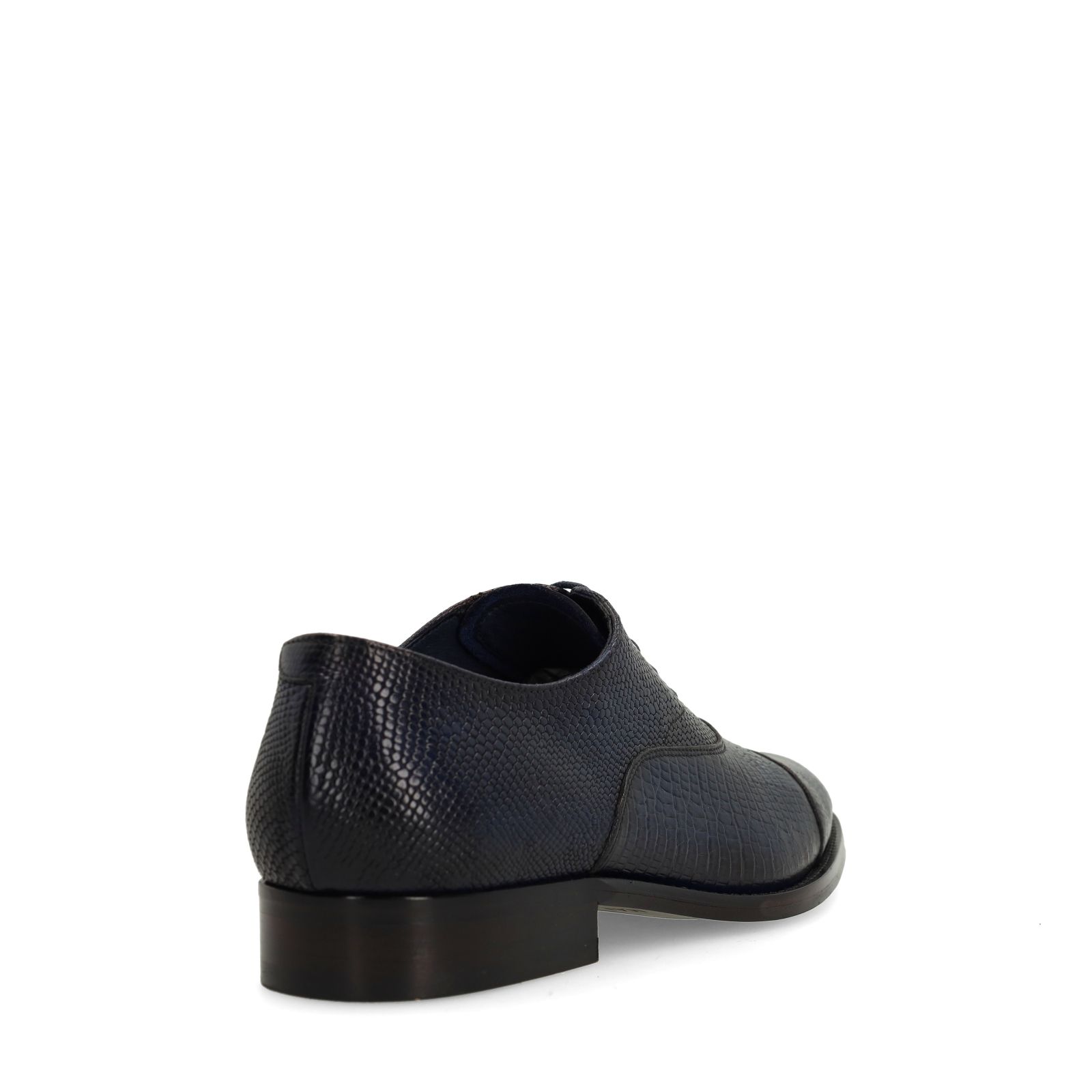 Marineblaue Lederschnürschuhe
